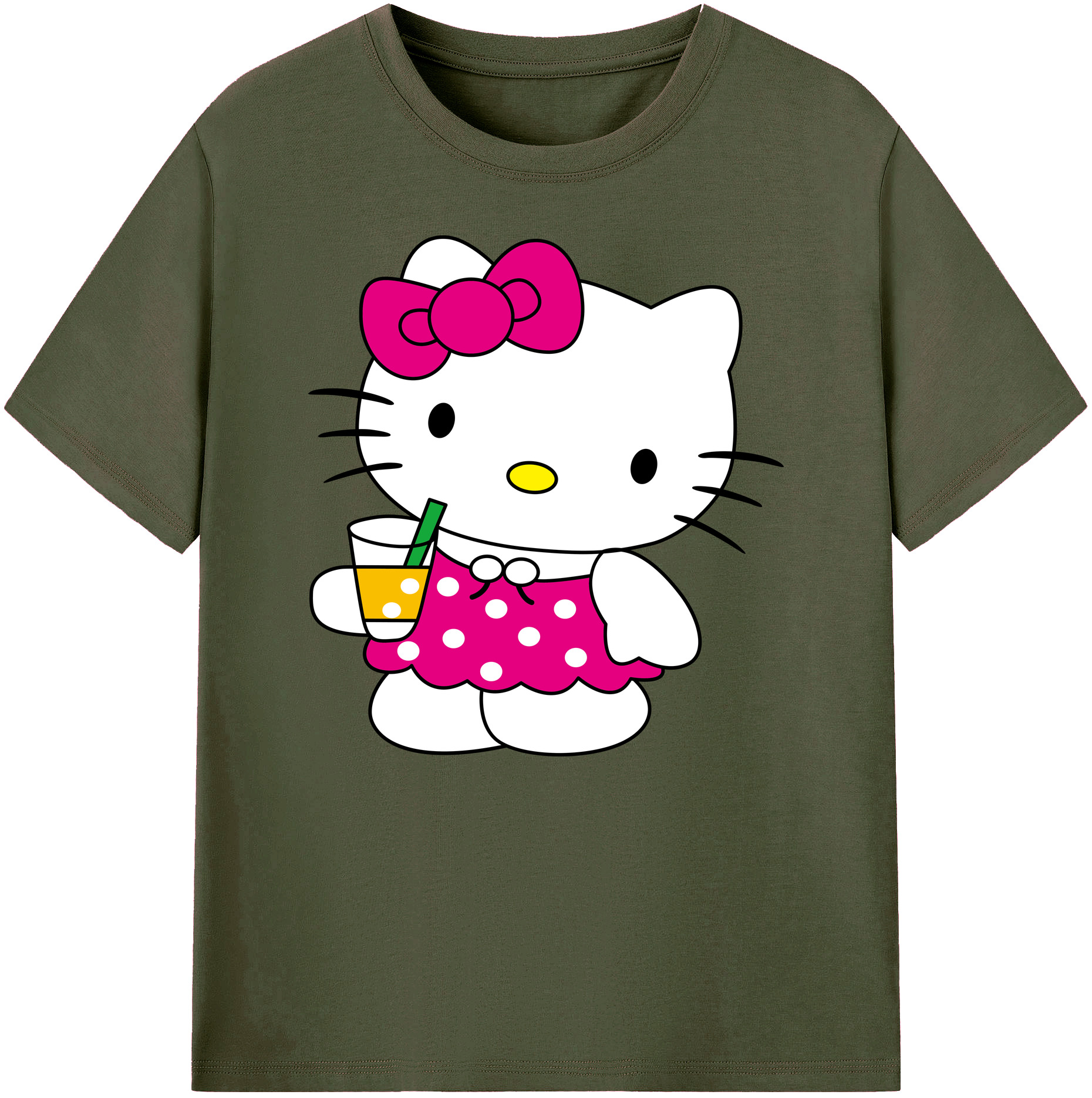 （画像用） Hello Kitty ハローキティ 綿100％ メンズ半袖Tシャツ｜肌触りやわらか＆通気性